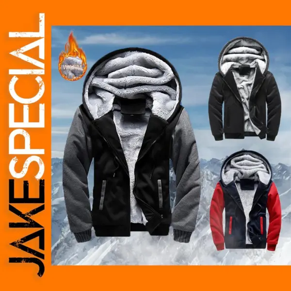Men's Black Hooded Jacket Casual Sportswear