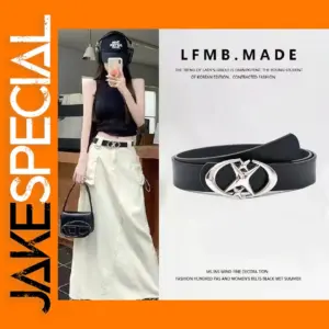 Women Men Punk Star Buckle Leather Belt
