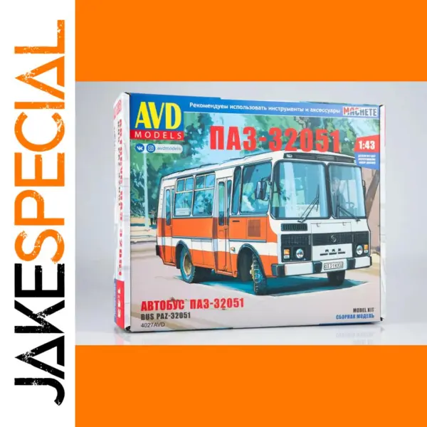 1:43 Scale Diecast Model Kit PAZ-32051 Bus