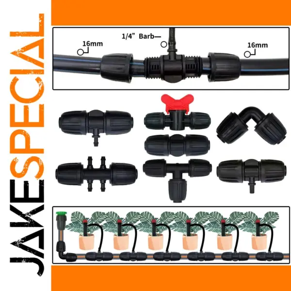 16mm PE Pipe Connector Splitter Tee Coupling