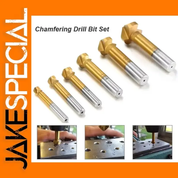 3 Flute 90 Degree HSS Chamfer Drill Bit Set