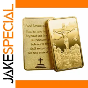 Jesus Cross Gold Plated Coin Collectible Medal