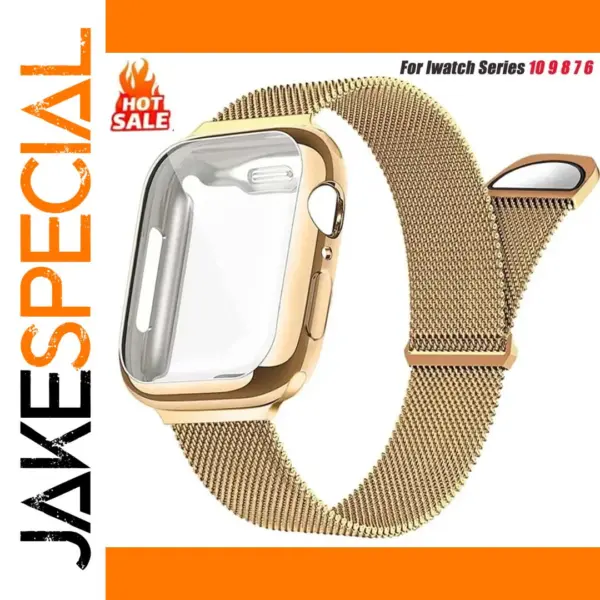 Milanese Loop & Case for Apple Watch Series 10/9/8/7/6/5/4/3/SE