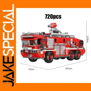 MOC Brick Set Fire Truck Building Model