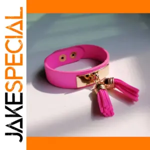 Neon Geometric Leather Wrap Bracelet for Women