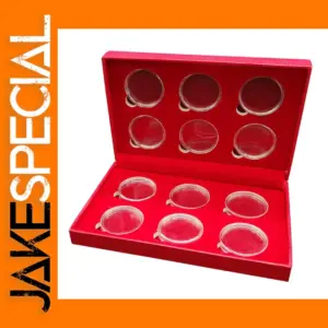 Commemorative Coin Storage Box with Round Holders