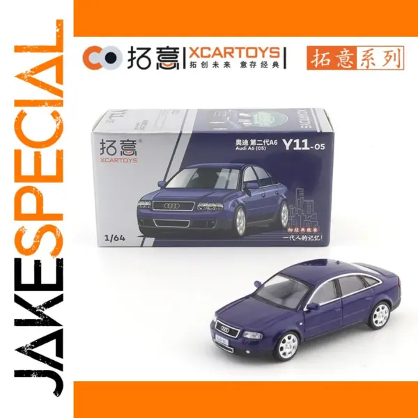 1/64 Scale Audi A6 Dark Blue Diecast Model