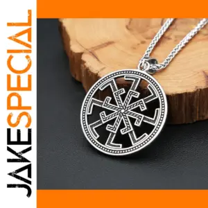 Vintage Slavic Kolovrat Pendant Necklace for Men