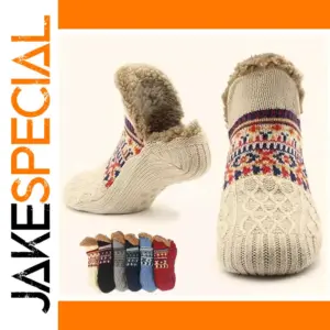 Thermal Fleece-Lined Floor Socks for Women and Men