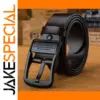 Luxury Leather Men's Belt with Metal Buckle
