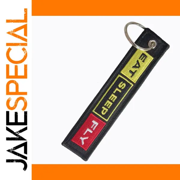 Colorful Embroidered Airplane Keychain
