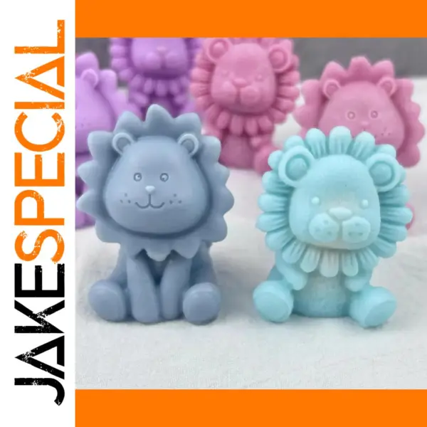 Lion-Shaped Silicone Candle Mold 2D Design