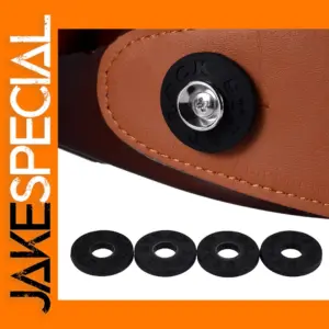 4pcs Rubber Guitar Strap Locks in Black