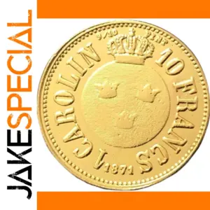 1871 Sweden Gold Coin Imitation 10 Francs