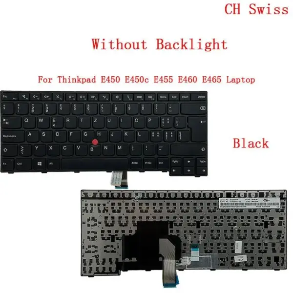 German Swiss QWERTZ Keyboard for Lenovo Thinkpad E450-E465 - Image 11