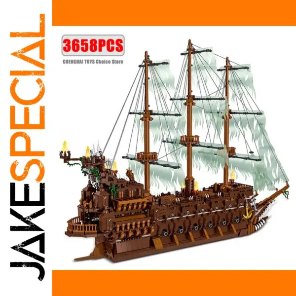 Flying Dutchman Pirate Ship Building Blocks Set
