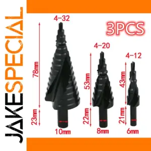 3PCS Step Drill Bit Set 4-12mm to 4-32mm