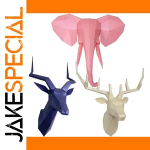 3D Goat Elephant Deer Head Decor Model