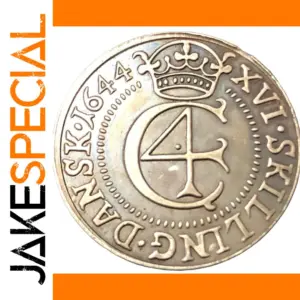 Antique Imitation Danish Silver Plated Coin