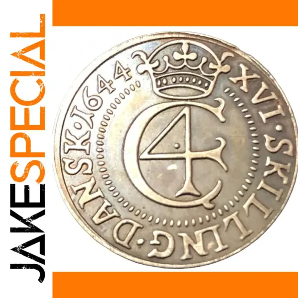 Antique Imitation Danish Silver Plated Coin