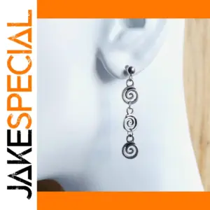 Elegant Silver Spiral Drop Earrings for Women