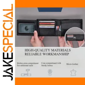 RFID Bifold Wallet for Men with 9 Card Slots