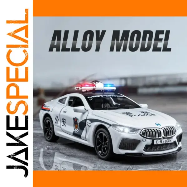 BMW M8 Simulation Alloy Police Car Model