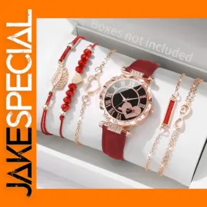 6PCS Women's Watch and Bracelet Jewelry Set