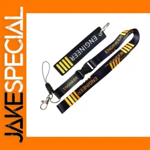 Double Sided Pilot Engineer Lanyard Keychain