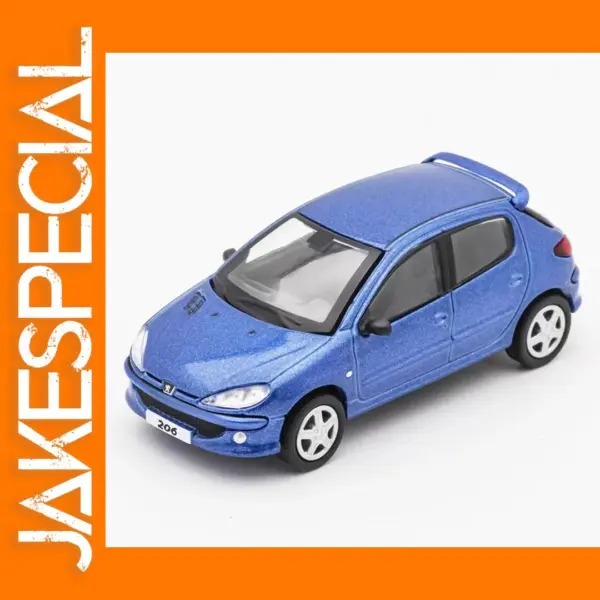 Peugeot 206 1:64 Diecast Model Car Blue