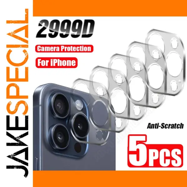 5Pcs Camera Lens Glass Protectors for iPhone