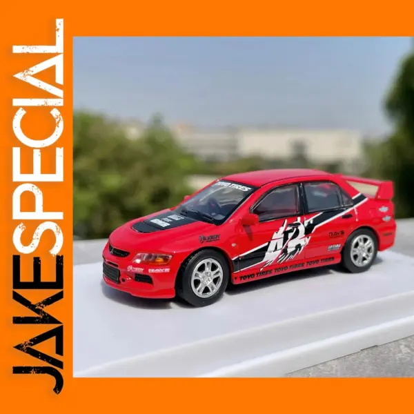 1:64 Scale Blue Mitsubishi Lancer EVO Model