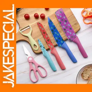 Colorful Professional Kitchen Knife Set with Scissors