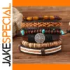 6 Piece Adjustable Leather Wrap Bracelets Set
