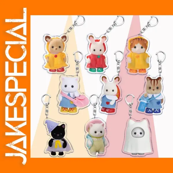 Aesthetic Cartoon Cat Acrylic Keychain Pendant