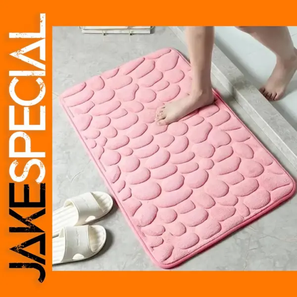 Memory Foam Non-Slip Cobblestone Bath Mat
