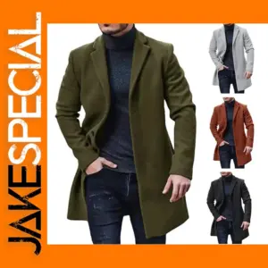 Men's Solid Color Casual Wool Jacket