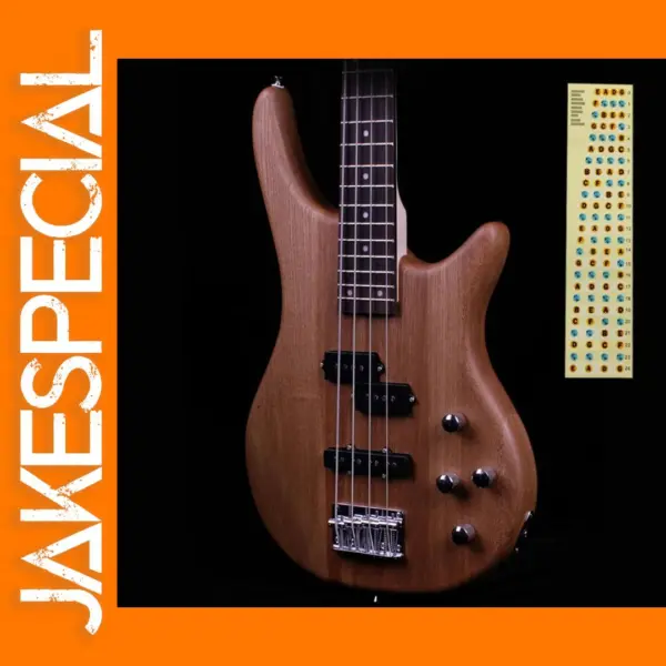 Four Strings Bass Fretboard Scale Sticker