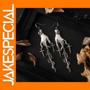 Gothic Snake Sword Drop Earrings for Women