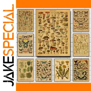 Botanical Art Prints Mushroom Canvas Decor