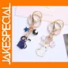 Anime Moon Cats Enamel Keychain for Couples
