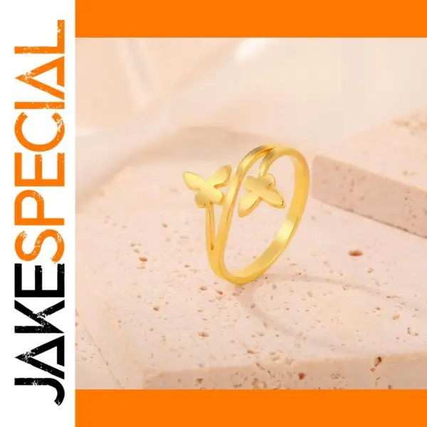 Butterfly Stainless Steel Wedding Ring for Women