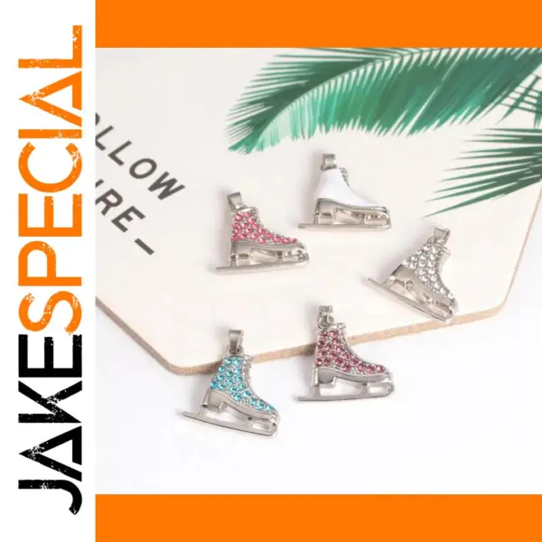 Rhinestone Ice Skating Charm for Jewelry