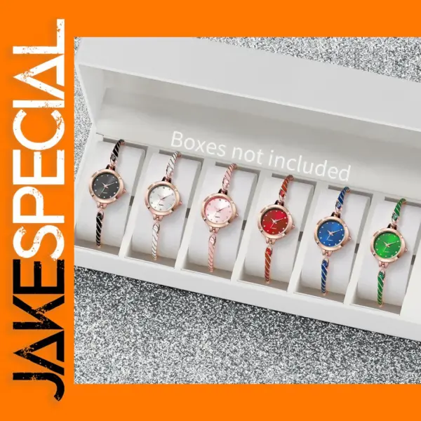 6PCS Women's Quartz Watches Colorful Set