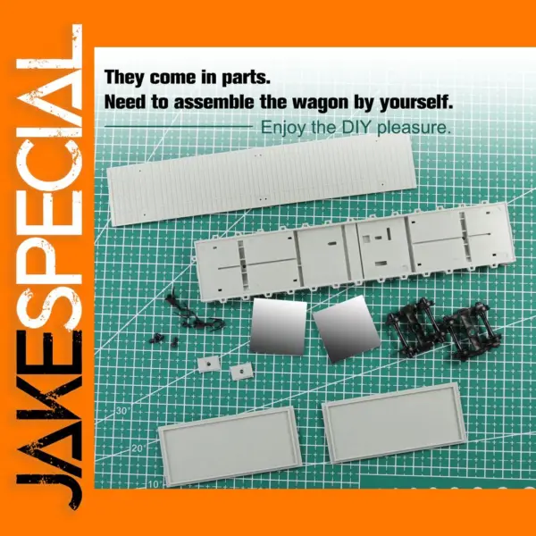 HO Scale 1:87 Unassembled Flat Car Wagon Model