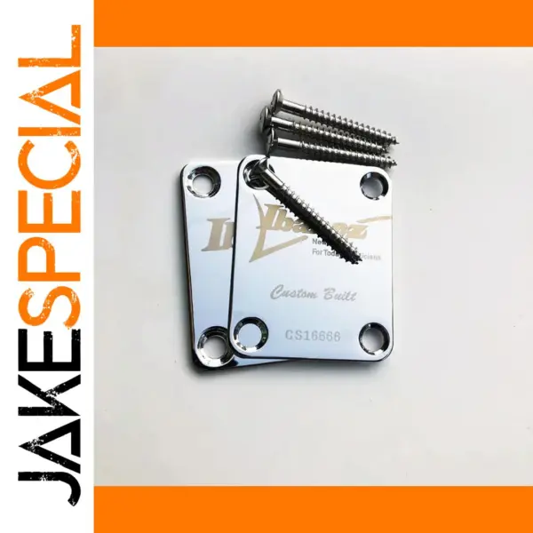 Chrome Neck Plate for Electric Guitar with Screws