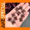 10pcs Gothic Blood Red Spider Charms