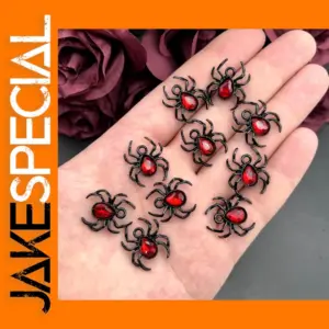 10pcs Gothic Blood Red Spider Charms