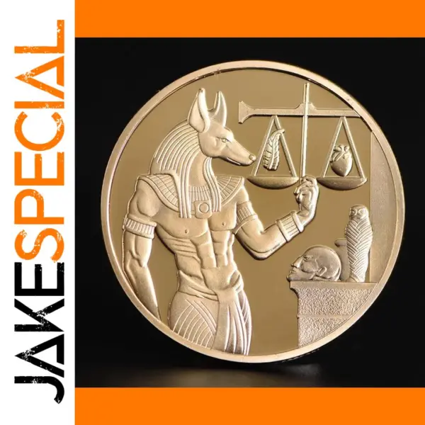 Gold Plated Anubis Replica Coin 4 cm