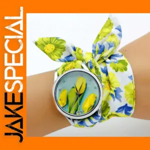 Ladies Flower Fabric Wristwatch by Shsby